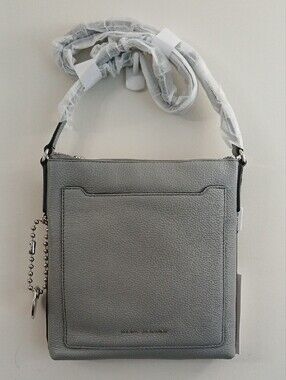 Marc Jacobs Light Gray Pebbled Leather Messenger Bag